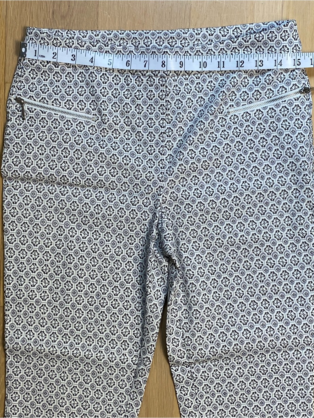 Jules & Leopold Geometric Floral Stretch Pants Medium Office Modern Classic - Picture 9 of 12
